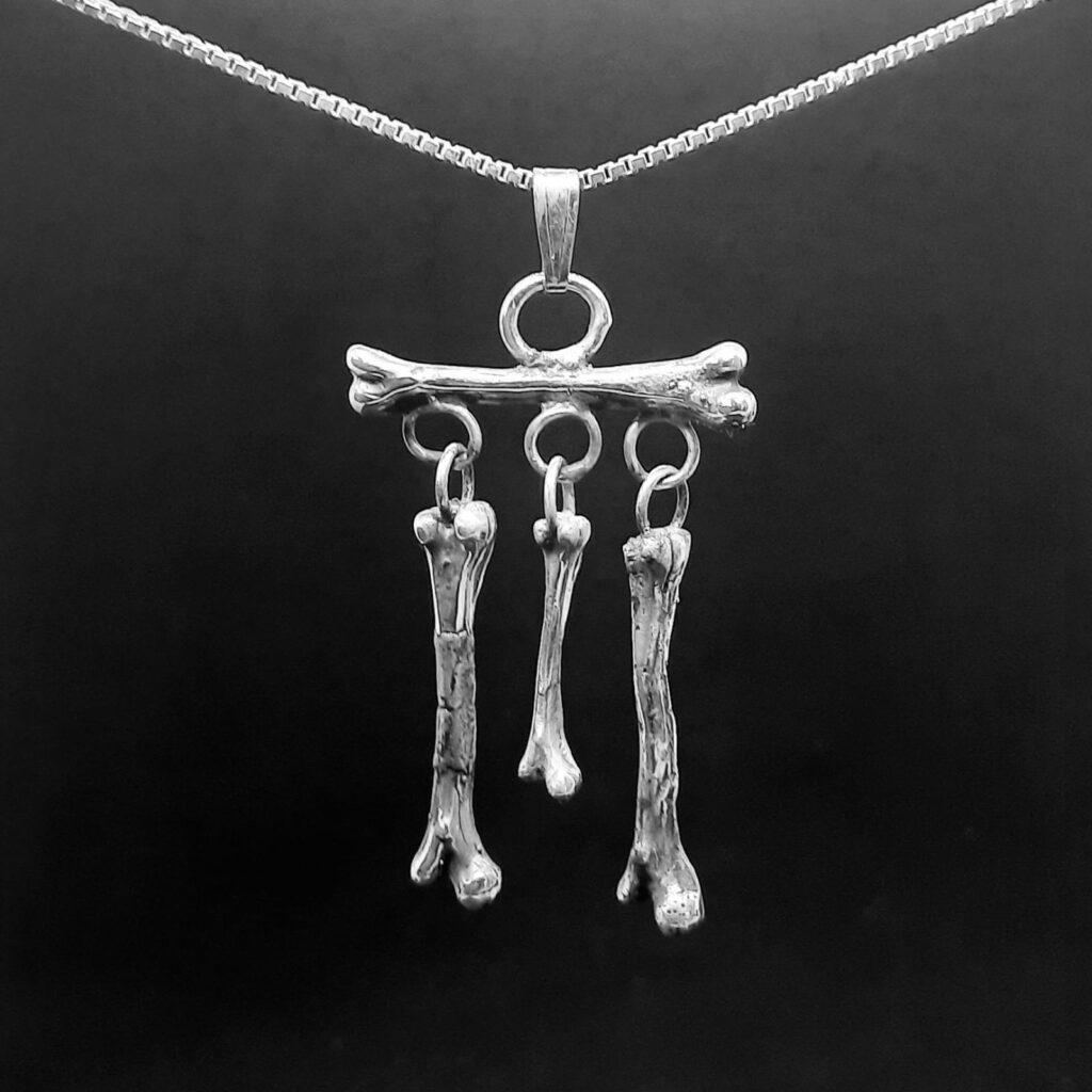 תליון שלושת עצמות הפיות התלויות - כסף 925 - Silver 925