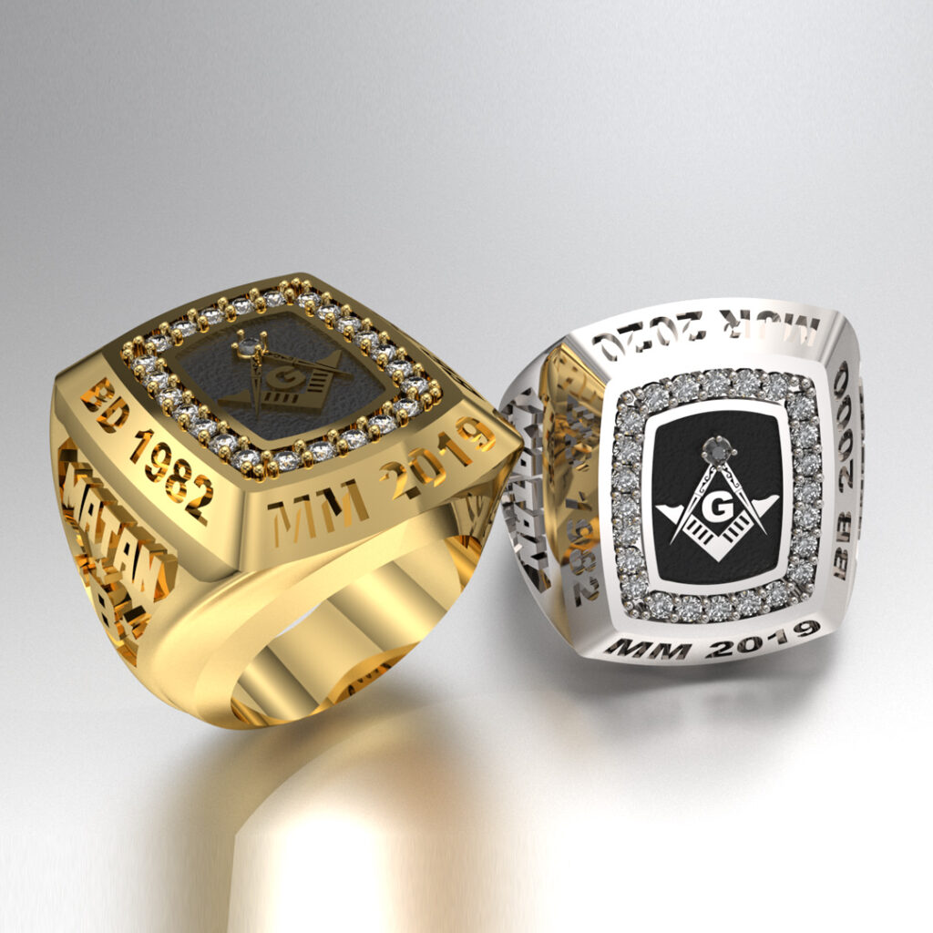 טבעת סופרבול של הבונים החופשיים (זהב 14K ויהלומים)